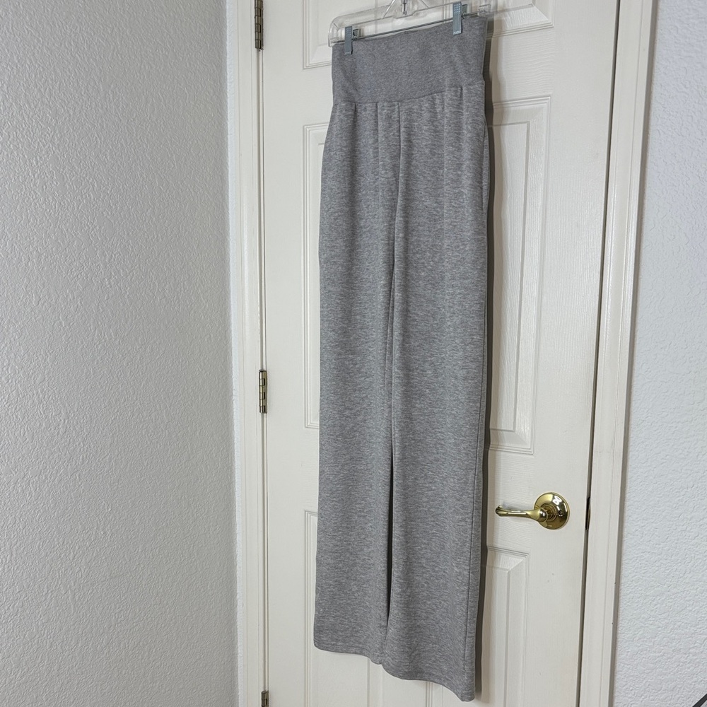 PrettyLittleThing Marl Fold Over Track Pants Gray - Picture 3 of 11